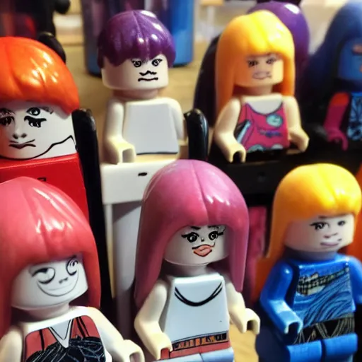 Prompt: beautiful girl minifigures for sale in amsterdam shop