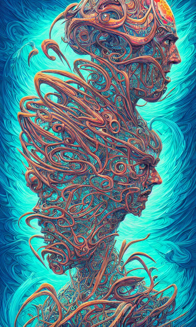 Image similar to android jones alex grey mark cooper, artgerm artstation award winning photorealistic detailed hypervivid intense fantasy concept art, hypervivid intense mcbess, the sea by dan mumford