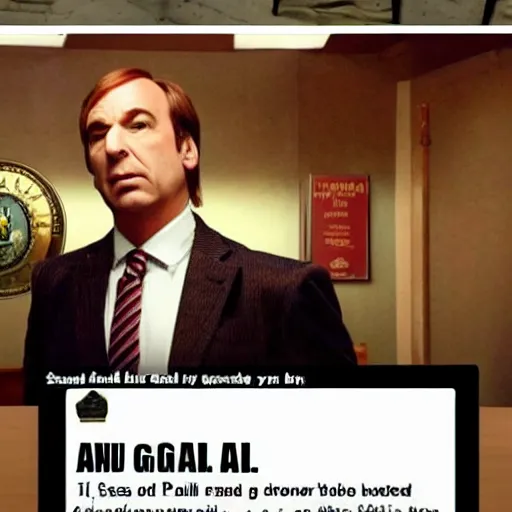 Prompt: Saul goodman dressed up as senator armstrong