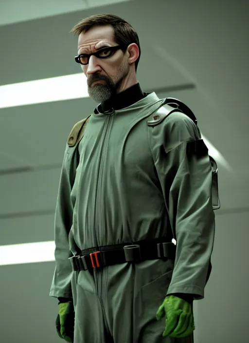 Image similar to gordon freeman in the matrix, professionally color graded, hazard suit, interesting angle, professional photography, sharp focus, 8 k high definition, insanely detailed