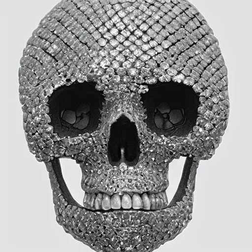 Prompt: “ skull made of diamond ”