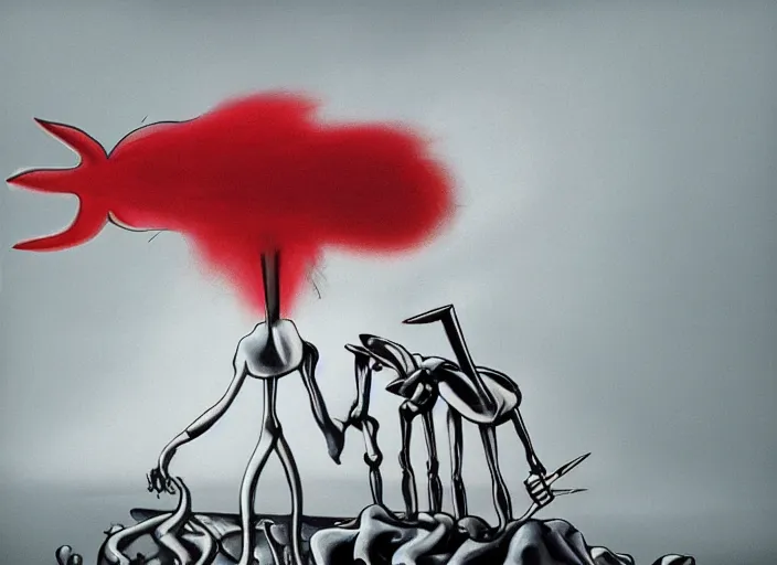 Prompt: a man with nail like hair 4 1 6 0 by yves tanguy, trending on artstation