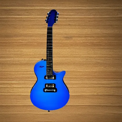 Prompt: a blue magic guitar