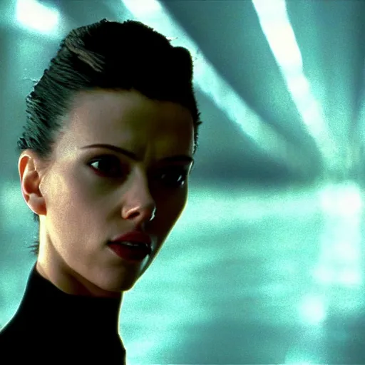 Image similar to a still of Scarlett Johansson in The Matrix (1999)