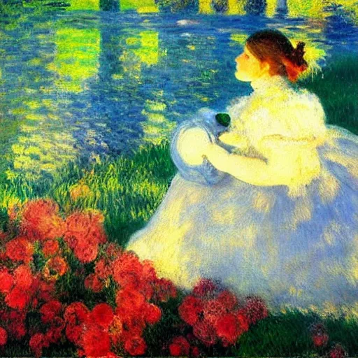 Image similar to beautiful painting of companion cube in a beautiful landscape, monet, rhads, renoir, degas