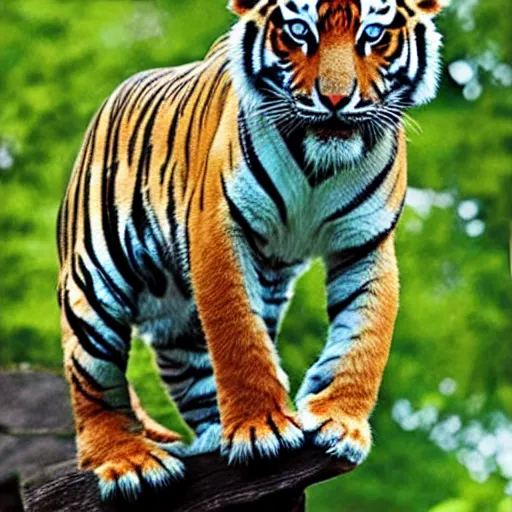 Image similar to “ a tiger on a monkey ”