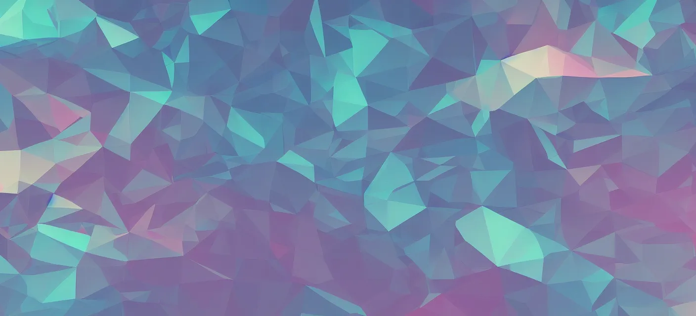 Image similar to large low poly cyberpunk pastel colors desktop wallpaper