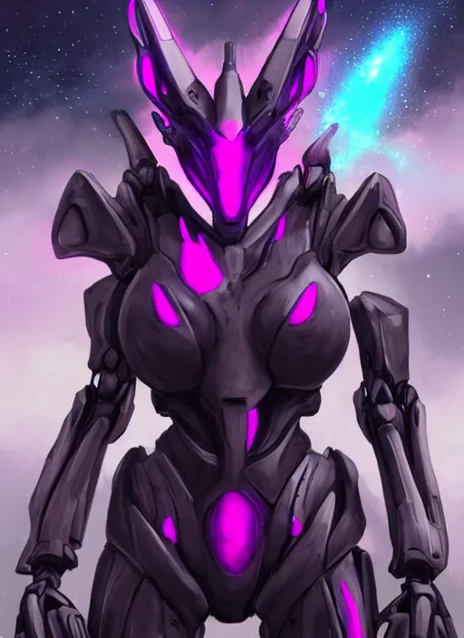 Image similar to cinematic shot, cosmic sized perfectly proportioned stunning beautiful hot anthropomorphic robot female mecha dragon, female dragon head, floating in empty space, nebula sized, larger than galaxies, holding a tiny galaxy, silver, fuschia skin, epic proportions, epic size, epic scale, furry art, dragon art, giantess art, warframe fanart, furaffinity, deviantart