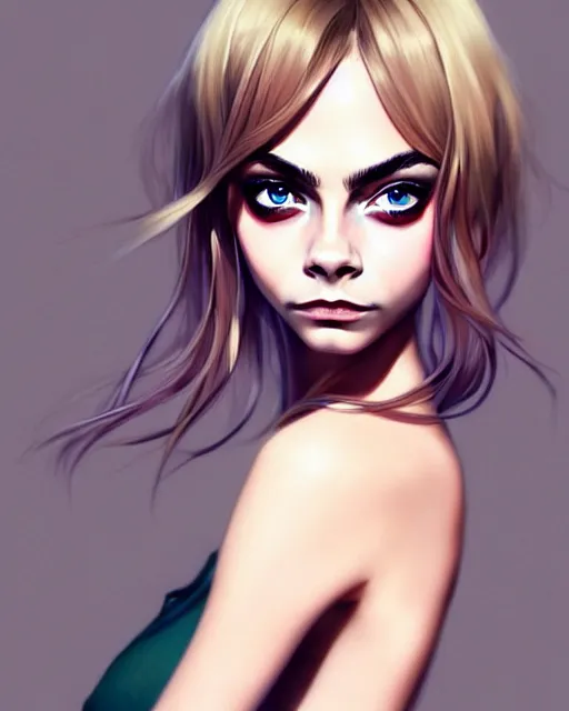 Prompt: portrait of Cara Delevingne as Anime girl cute-fine-face, full body! pretty face, realistic shaded Perfect face, fine details. Anime. realistic shaded lighting by Ilya Kuvshinov Giuseppe Dangelico Pino and Michael Garmash and Rob Rey