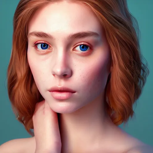 Image similar to Portrait of a beautiful young woman, cell shaded, studio lightning, bright colors, intricate, masterpiece, photorealistic, hiperrealistic, sharp focus, high contrast, Artstation HQ, 4k UHD, Unreal Engine 5