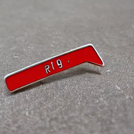 Prompt: a retro minimalistic rhombus shape enamel pin of a retro 1 9 8 0 s minimalistic flame fire warning label, smooth curves