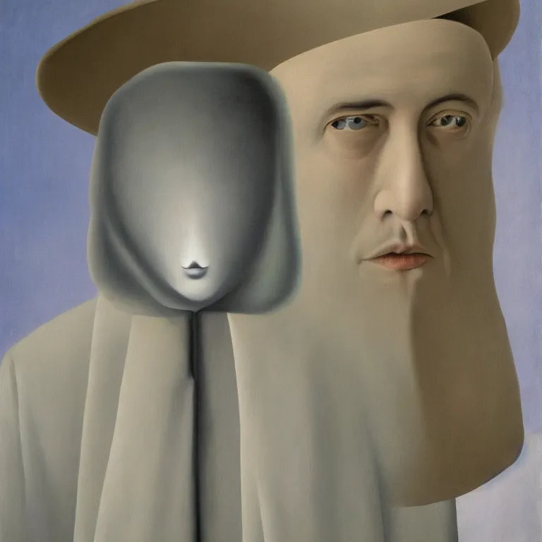 Image similar to portrait of a ghost, by rene magritte, detailed painting, hd, hq, high resolution, high detail, 4 k, 8 k