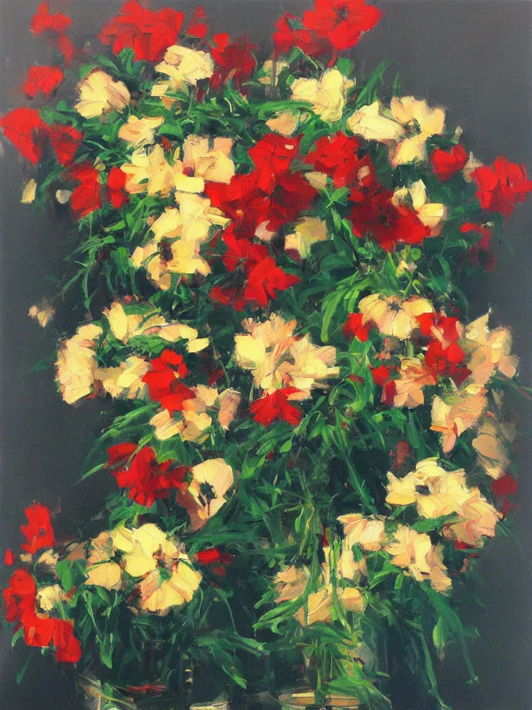 Prompt: gorgeousflowers by Ben aronson, oil on canvas