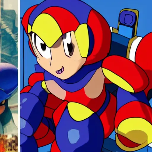 Image similar to mega man, dany devito