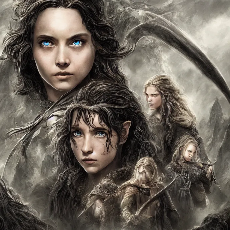 Prompt: award - winning extremely detailed fantasy art of a cute female, lord of the rings, 4 k