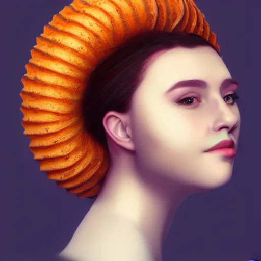 Image similar to portrait of a woman with a bundt face, digital art, 8k, trending on artstation