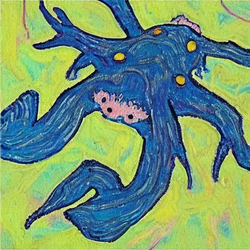 Prompt: “axolotl in style of Van Gogh”