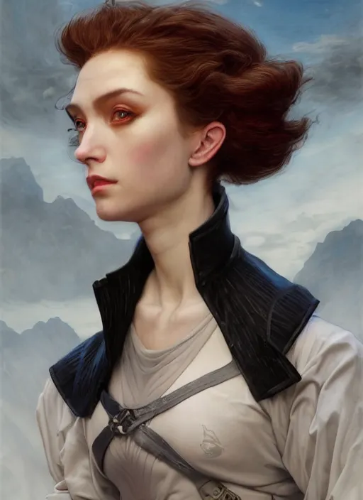 Prompt: regent demon half human, elegant, wearing a bomber jacket, armor, hyper realistic, white, extremely detailed, dnd character art portrait, fantasy art,, dramatic lighting, vivid colors, artstation, by edgar maxence and caravaggio and michael whelan and delacroix, lois van baarle and bouguereau