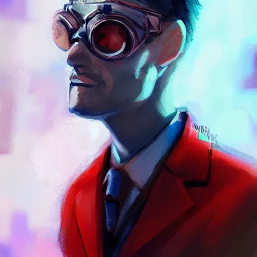 Image similar to concept art of elite scientist by jama jurabaev, secret society, trending on artstation, high quality, brush stroke, full body