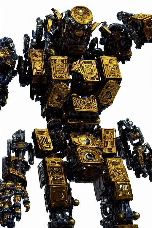 Image similar to a intricate ornate boxing humanoid mecha, punk, by war robots, real steel ( 2 0 1 1 ), westworld and pacific rim movie and ps 5 game machine warrior 5, cryengine, frostbite 3 engine, blue and yellow scheme, sharp focus, 8 k, high definition, insanely detailed, soft lighting, smooth face