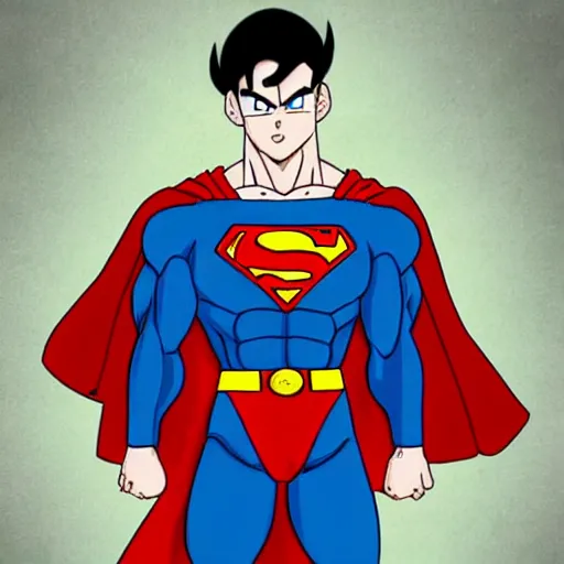Prompt: superman, dragonball z style