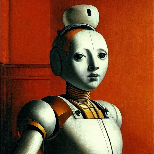 Prompt: a friendly robot, digital painting, by Artemesia Gentileschi, 4k wallpaper, beautiful masterpiece