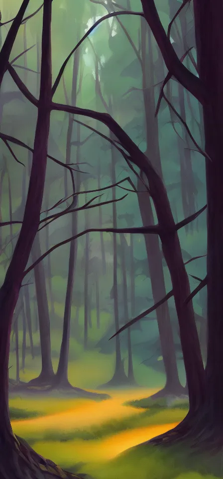 Prompt: smooth forest colors. gouache painting by the award - winning concept artist, bloom, chiaroscuro, backlighting, depth of field.