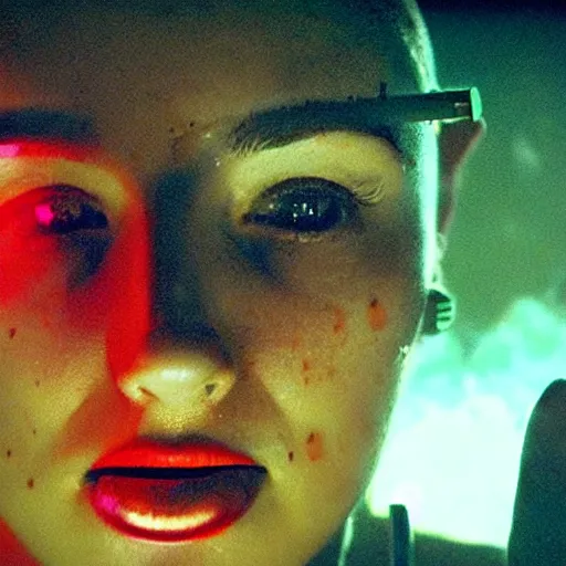 Image similar to movie still of a cyborg, cinematic composition, cinematic light, by gaspar noe