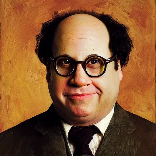 Image similar to danny davito frank reynolds movie actor photograph, portrait, famous painting, by ilya repin