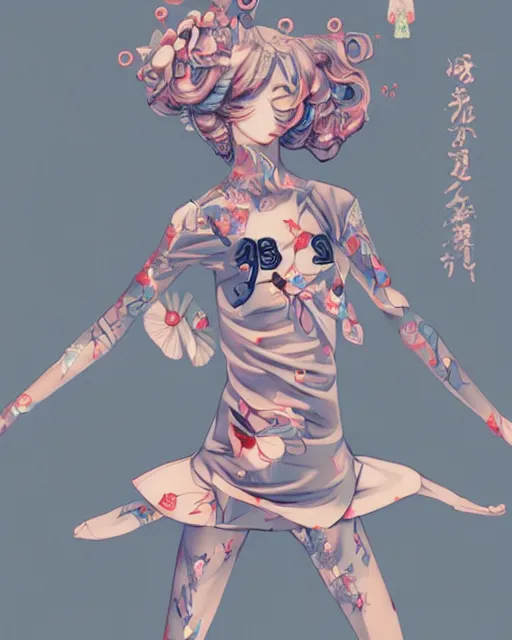 Image similar to james jean isolated vinyl figure harajuku anime character design, figure photography, dynamic pose, holographic undertones, glitter accents on figure, anime stylized, accurate fictional proportions, high delicate defined details, ethereal lighting