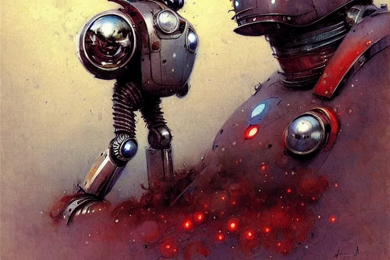 Prompt: adventurer ( ( ( ( ( 1 9 5 0 s retro future robot android robot delivery. muted colors. ) ) ) ) ) by jean baptiste monge!!!!!!!!!!!!!!!!!!!!!!!!! chrome red