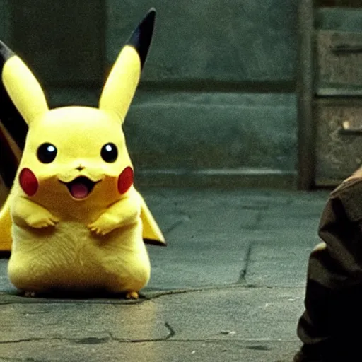 Image similar to live action pikachu in the matrix