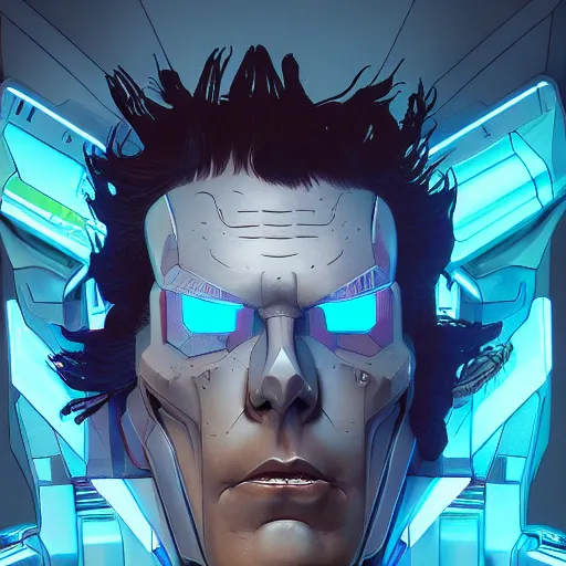 Image similar to transformers rick sanchez portrait by and james jean and erik jones, inspired by ghost in the shell transformers, beautiful fine face features, intricate high details, sharp, ultradetailed, 3 d octane render