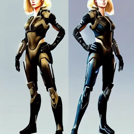 Image similar to A combination of Ashley Greene's and Ada Wong's and Grace Kelly's appearances with blonde hair wearing Forerunner armor from Halo, high tech, action shot, angular, full body portrait, futuristic, dramatic, fantasy, intricate, elegant, highly detailed, artstation, matte, sharp focus, 8K, art by Artgerm and Greg Rutkowski and Alphonse Mucha