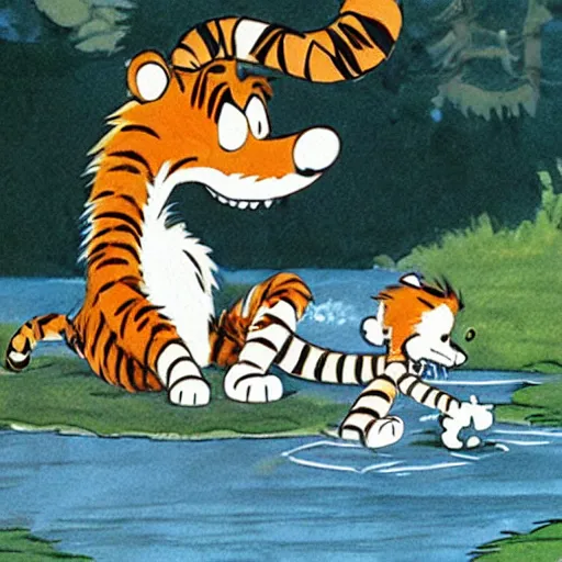 Prompt: calvin and hobbes