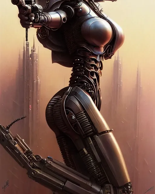 Image similar to kake beckinsale as a cyborg fantasy character portrait, ultra realistic, wide angle, intricate details, blade runner artifacts, highly detailed by peter mohrbacher, boris vallejo, hajime sorayama aaron horkey, gaston bussiere, craig mullins