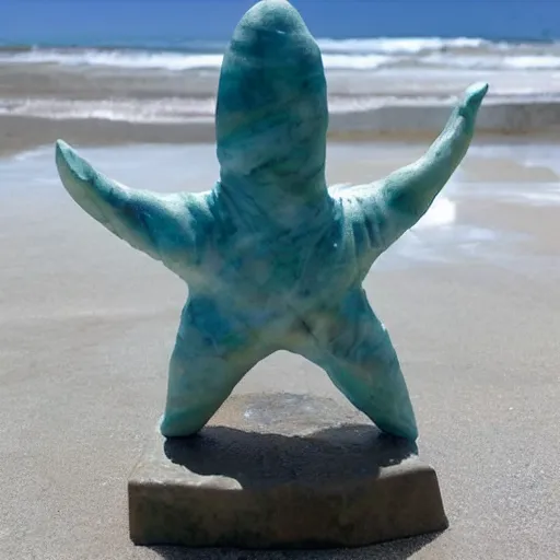 Image similar to marble statue of patrick star from the tv show spongebob