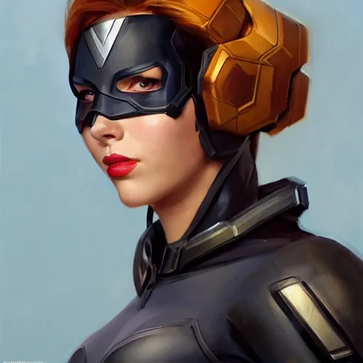 Image similar to greg manchess portrait painting of fully armored cap america aka black widow as overwatch character, medium shot, asymmetrical, profile picture, organic painting, sunny day, matte painting, bold shapes, hard edges, street art, trending on artstation, by huang guangjian and gil elvgren and sachin teng