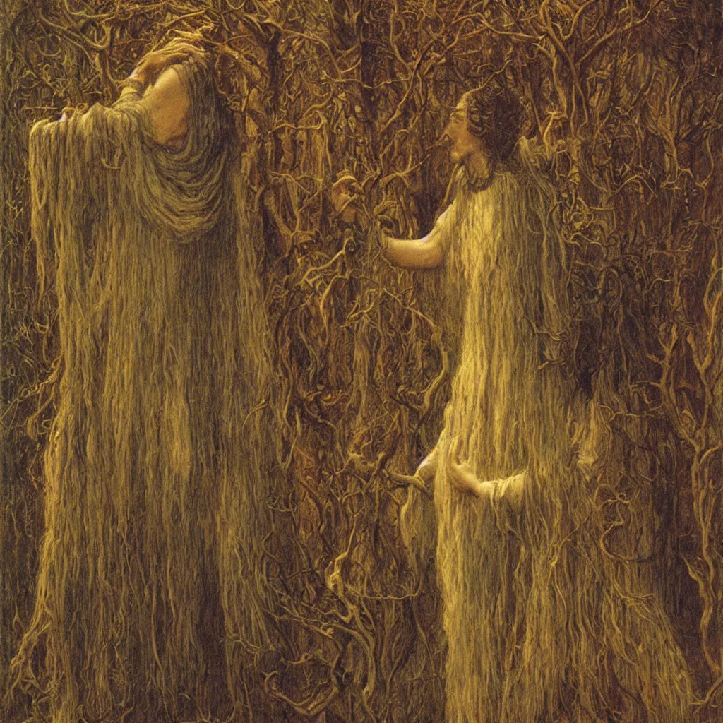 Image similar to Portrait of a druid, by Jean Delville