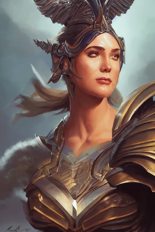 Image similar to amazon valkyrie athena, d & d, fantasy, portrait, highly detailed, headshot, digital painting, trending on artstation, concept art, sharp focus, illustration, art by artgerm and greg rutkowski and magali villeneuve