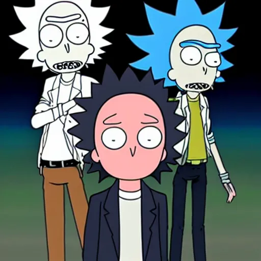 Image similar to Manga-style Rick and Morty