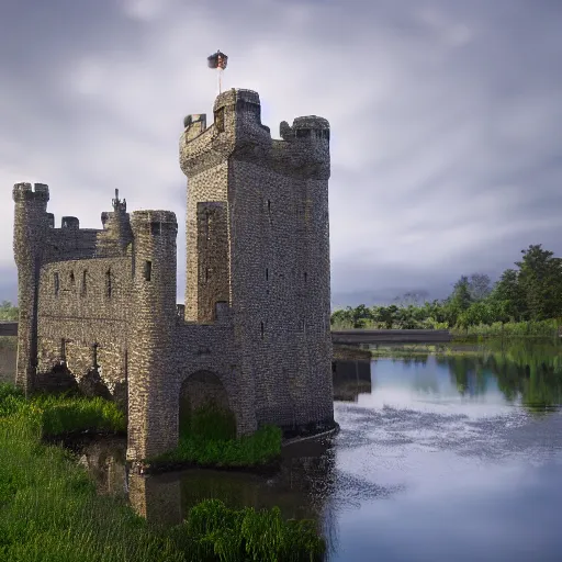 Prompt: long castle bridge, in pixel, high resolution, unreal