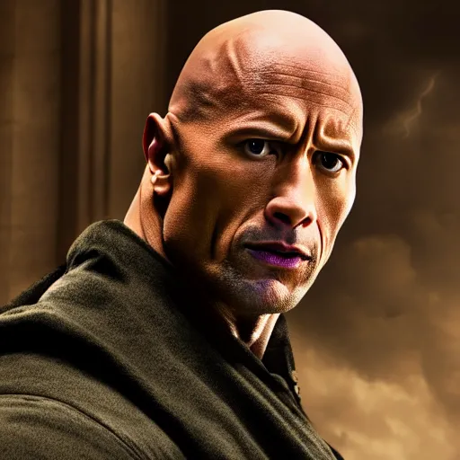 Prompt: a film still of dwayne johnson as voldemort, studio photography, high detail, ultra high detail, 4 k, hdr, 8 k