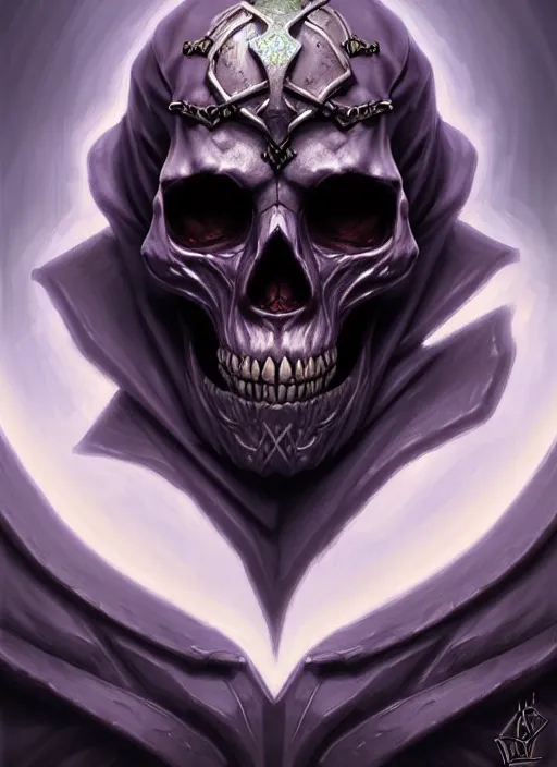 Image similar to a _ fantasy _ style _ portrait _ painting _ of skull head lich, dnd, wicked, oil _ painting _ unreal _ 5 _ daz. _ rpg _ portrait _ extremely _ detailed _ artgerm _ greg _ rutkowski _ greg