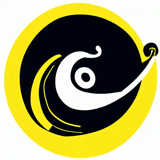 Image similar to a snail vector logo in color scheme black and blue