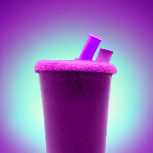 Image similar to purple plush smoothie, furry, 4 k, neon background