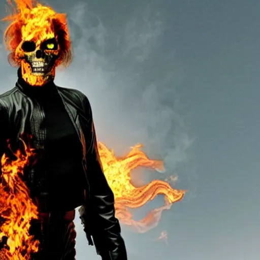 Prompt: Jim Carrey as the ghost rider 4K quality super realistic