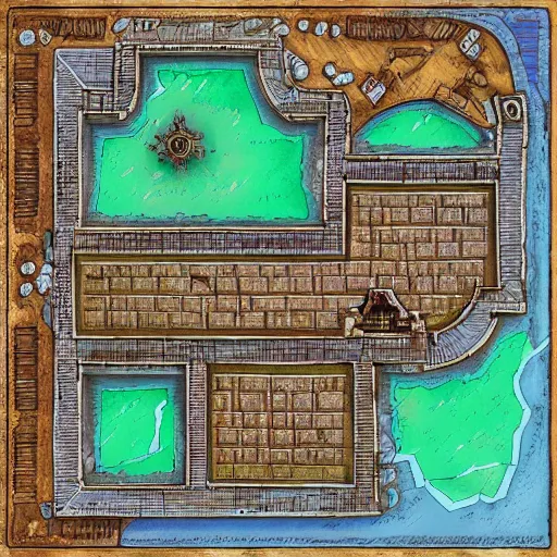 Image similar to map of a dungeon in waterdeep, isometric