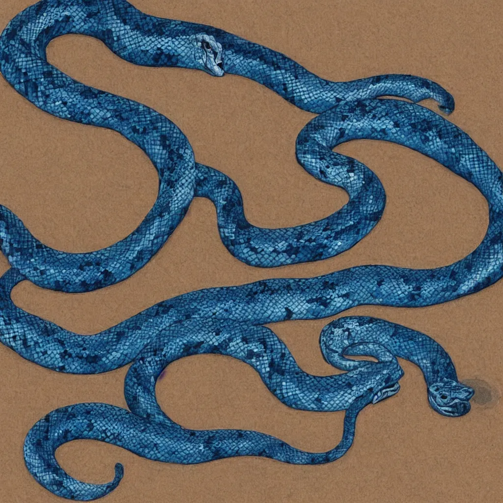 Prompt: a snake in blue jeans