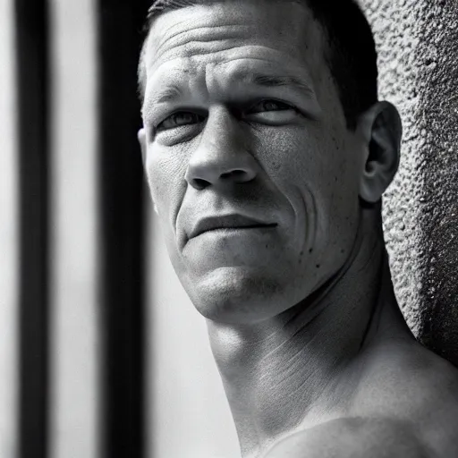 Image similar to closeup portrait of John Cena , new york back street , by Steve McCurry and David Lazar, natural light, detailed face, CANON Eos C300, ƒ1.8, 35mm, 8K, medium-format print